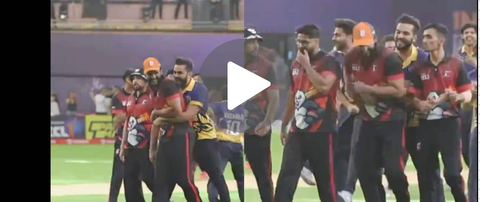 [Watch] Elvish Yadav Hugs Abhishek Malhan After Haryanvi Hunters Win In ECL T10 Opener